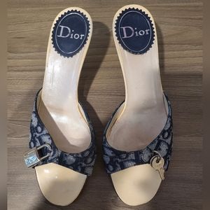 Dior Lock and Key Kitten Heels Sandals